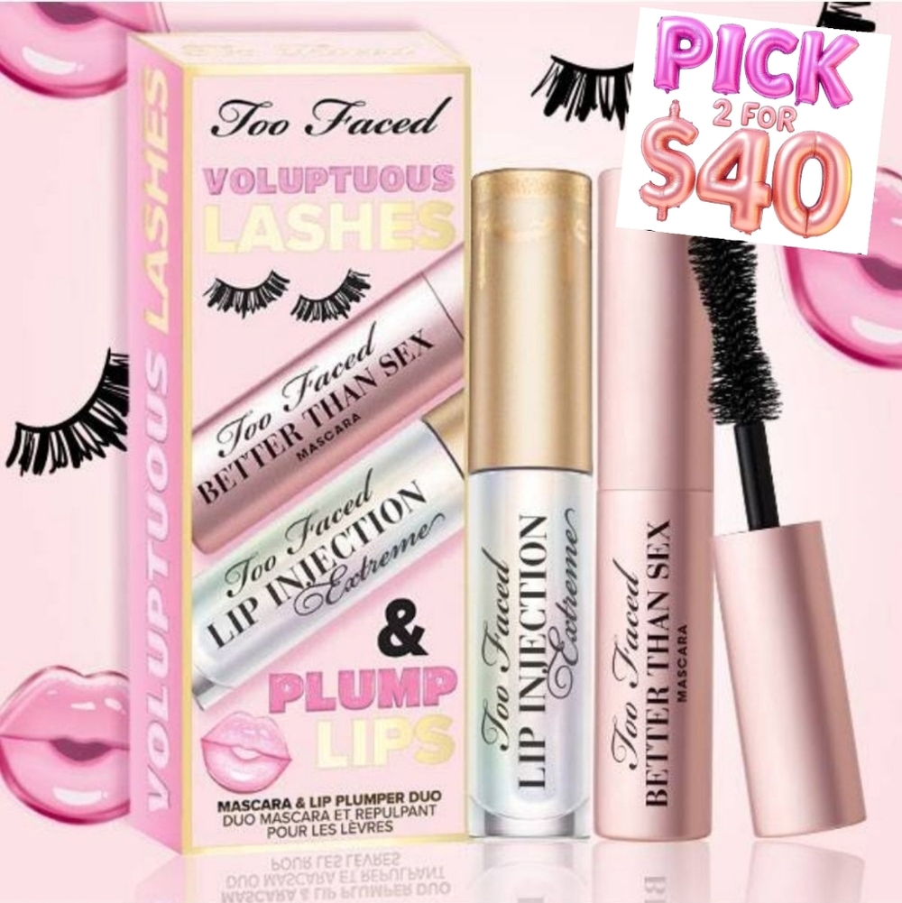 Too Faced Better Than Sex Mascara & Lip Injection Extreme Lip Plumping Gloss